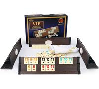 Star VIP Rummy en Bois Compact VIP OKEY avec Dés et Jetons Mélamine / Foncé
