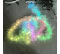 Star Vision Corde intelligente en plumes avec lumières LED, mode RVB, application et télécommande, décoration d'intérieur, fête, mariage, 4 mètres, blanc