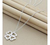 Star.W Nouveau Classique 925 Collier en Argent élégant trèfle à Quatre Feuilles Collier Pendentif de Haute qualité Bijoux de Mode Cadeau en Gros