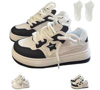 Star Walking Sneakers for Women,Aesthetic Cute Comfort Insole Chunky Shoes,Casual Breathable Sports Platform Shoes