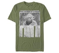 Star Wars Shirt Words of Wisdom pour Homme, Vert Militaire