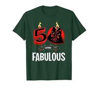 Star Wars 50th Birthday Party 50 and Fabulous Darth Vader T-Shirt, Homme, Vert Forêt, S