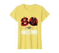 Star Wars 80th Birthday Party 80 and Awesome Darth Vader T-Shirt, Femme, Citron, S