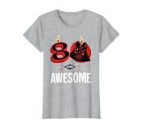 Star Wars 80th Birthday Party 80 and Awesome Darth Vader T-Shirt, Femme, Gris Chiné, S
