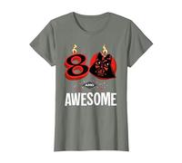 Star Wars 80th Birthday Party 80 and Awesome Darth Vader T-Shirt, Femme, Vert Kaki chiné, S