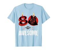 Star Wars 80th Birthday Party 80 and Awesome Darth Vader T-Shirt, Homme, Bleu Céleste, S