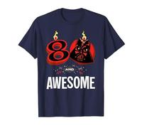Star Wars 80th Birthday Party 80 and Awesome Darth Vader T-Shirt, Homme, Bleu Marine, S