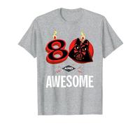 Star Wars 80th Birthday Party 80 and Awesome Darth Vader T-Shirt, Homme, Gris Chiné, S
