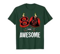 Star Wars 80th Birthday Party 80 and Awesome Darth Vader T-Shirt, Homme, Vert Forêt, XXL
