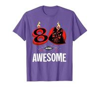 Star Wars 80th Birthday Party 80 and Awesome Darth Vader T-Shirt, Homme, Violet Chiné, S