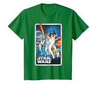 Star Wars A New Hope Classic Poster T-Shirt, Enfant, Vert Kelly, 6 Ans