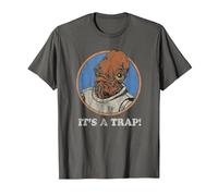 Star Wars Admiral Ackbar It's A Trap Distressed T-Shirt, Homme, Asphalte, 3XL