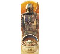 Star Wars - Affiches de porte - The Mandalorian - Mandaloriens et Yoda + 1 paquet de tesa Powerstrips® - Contenu 20 pièces