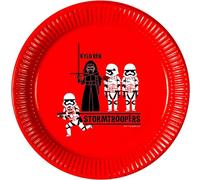Star Wars - Assiettes de fête en papier pack de 8 SG26539 (taille unique) (Rouge/Noir/Blanc)