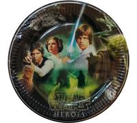 Star Wars - Assiettes de fête "Heroes And Villains", papier pack de 8 SG38632 (taille unique) (Noir)