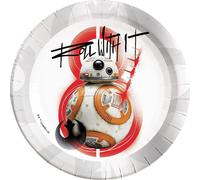 Star Wars - Assiettes de fête "Roll With It" pack de 8 - Papier SG25826 (Taille unique) (Blanc/Orange/Noir)