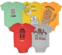 Star Wars Baby Boys 5 Pack Bodysuits Princess Leia Yoda Han Solo R2D2 C3PO 18 Months