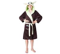 Disney The Mandalorian Robe De Chambre Enfant De La Série The Mandalorian - Peignoir En Polaire Douce Avec Capuche De Bébé Yoda - Taille Unisexe Garcon Ou Fille 4-14 Ans (Brun/Vert, 13-14 Ans)