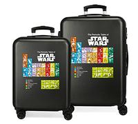 Star Wars Badges Jeu de valises Noires 55/68 cm rigides ABS Fermeture à Combinaison latérale 104 6 kg 4 Roues Doubles Bagage à Main