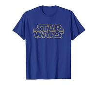 Star Wars Basic Logo Yellow T-Shirt, Homme, Bleu Royal, XXL