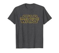Star Wars Basic Logo Yellow T-Shirt, Homme, Chiné Foncé, 4XL