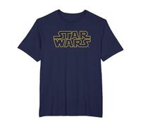 Star Wars Basic Logo Yellow T-Shirt, Homme Grandes Tailles, Bleu Marine, 5X Tall