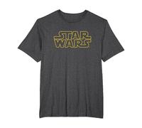 Star Wars Basic Logo Yellow T-Shirt, Homme Grandes Tailles, Chiné Foncé, 4X Tall