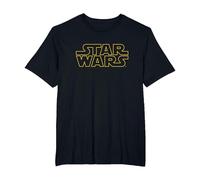 Star Wars Basic Logo Yellow T-Shirt, Homme Grandes Tailles, Noir, 6X Tall