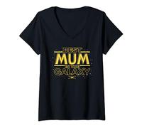 Star Wars Best Mum in the Galaxy Birthday Mother’s Day T-Shirt avec Col en V