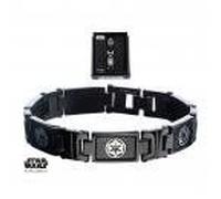 Star Wars - Black Pvd Plated Galactic Empire Symbol Link Bracelet