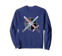 Star Wars Blue vs Red Lightsaber Fight Sweatshirt, Unisexe pour Adultes, Bleu Marine, S