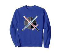 Star Wars Blue vs Red Lightsaber Fight Sweatshirt, Unisexe pour Adultes, Bleu Royal, M