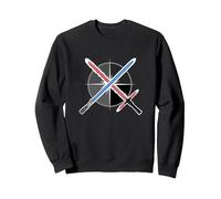 Star Wars Blue vs Red Lightsaber Fight Sweatshirt, Unisexe pour Adultes, Noir, XL