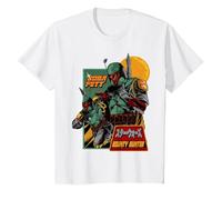 Star Wars Boba Fett Mandalorian Bounty Hunter T-Shirt, Enfant, Blanc, 8 Ans