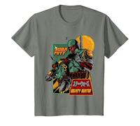 Star Wars Boba Fett Mandalorian Bounty Hunter T-Shirt, Enfant, Vert Kaki chiné, 8 Ans