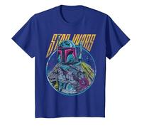 Star Wars Boba Fett Neon Blaster Vintage T-Shirt, Enfant, Bleu Royal, 4 Ans