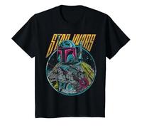 Star Wars Boba Fett Neon Blaster Vintage T-Shirt, Enfant, Noir, 8 Ans