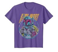 Star Wars Boba Fett Neon Blaster Vintage T-Shirt, Enfant, Violet Chiné, 6 Ans