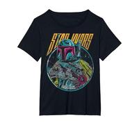 Star Wars Boba Fett Neon Blaster Vintage T-Shirt, Femme Grandes Tailles, Noir, 6X