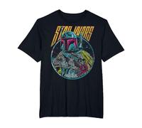 Star Wars Boba Fett Neon Blaster Vintage T-Shirt, Homme Grandes Tailles, Noir, 2X Tall