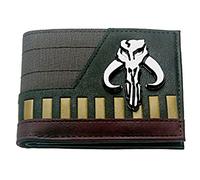 Star Wars Bounty Hunter Boba Fett Family Metal Logo Leather Bi Fold Wallet