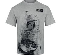 Star Wars Bounty Hunter Homme T-Shirt Manches Courtes Gris Clair chiné