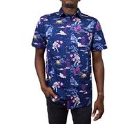 Star Wars Button Down Shirt Chemise à Bouton Bas, Bleu Marine, XXL Homme