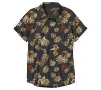Star Wars Button Down Shirt Chemise boutonnée Motif, Boba Fett Floral Noir, XXL Standard