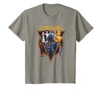 Star Wars Classic Art Characters and Logo Retro Vintage T-Shirt, Enfant, Ardoise, 8 Ans