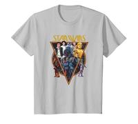 Star Wars Classic Art Characters and Logo Retro Vintage T-Shirt, Enfant, Argent, 2 Ans