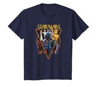 Star Wars Classic Art Characters and Logo Retro Vintage T-Shirt, Enfant, Bleu Marine, 12 Ans