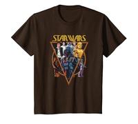 Star Wars Classic Art Characters and Logo Retro Vintage T-Shirt, Enfant, Marron, 2 Ans