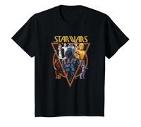Star Wars Classic Art Characters and Logo Retro Vintage T-Shirt, Enfant, Noir, 2 Ans