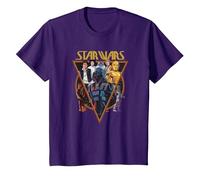 Star Wars Classic Art Characters and Logo Retro Vintage T-Shirt, Enfant, Violet, 8 Ans